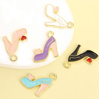 10 Chiếc Sáng Tạo Nhiều Màu Sắc Giày Cao Gót Hình Men Quyến Rũ Vòng Cổ Thời Trang Vòng Tay Bông Tai Móc Khóa Làm Thả Hợp Kim Dầu Mặt Dây Phụ Kiện Phù Hợp Với DIY Món Quà Vui Vẻ Cho Nữ