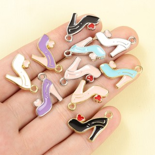 10 Chiếc Sáng Tạo Nhiều Màu Sắc Giày Cao Gót Hình Men Quyến Rũ Vòng Cổ Thời Trang Vòng Tay Bông Tai Móc Khóa Làm Thả Hợp Kim Dầu Mặt Dây Phụ Kiện Phù Hợp Với DIY Món Quà Vui Vẻ Cho Nữ