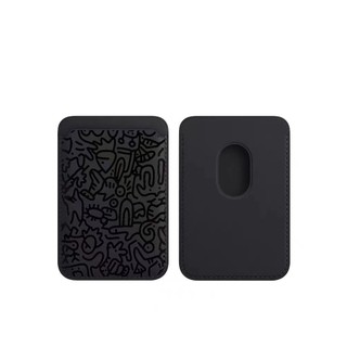 Hộp đựng thẻ ví họa tiết màu đen sáng tạo cho iPhone15pro 15promax 14 14promax 14pro