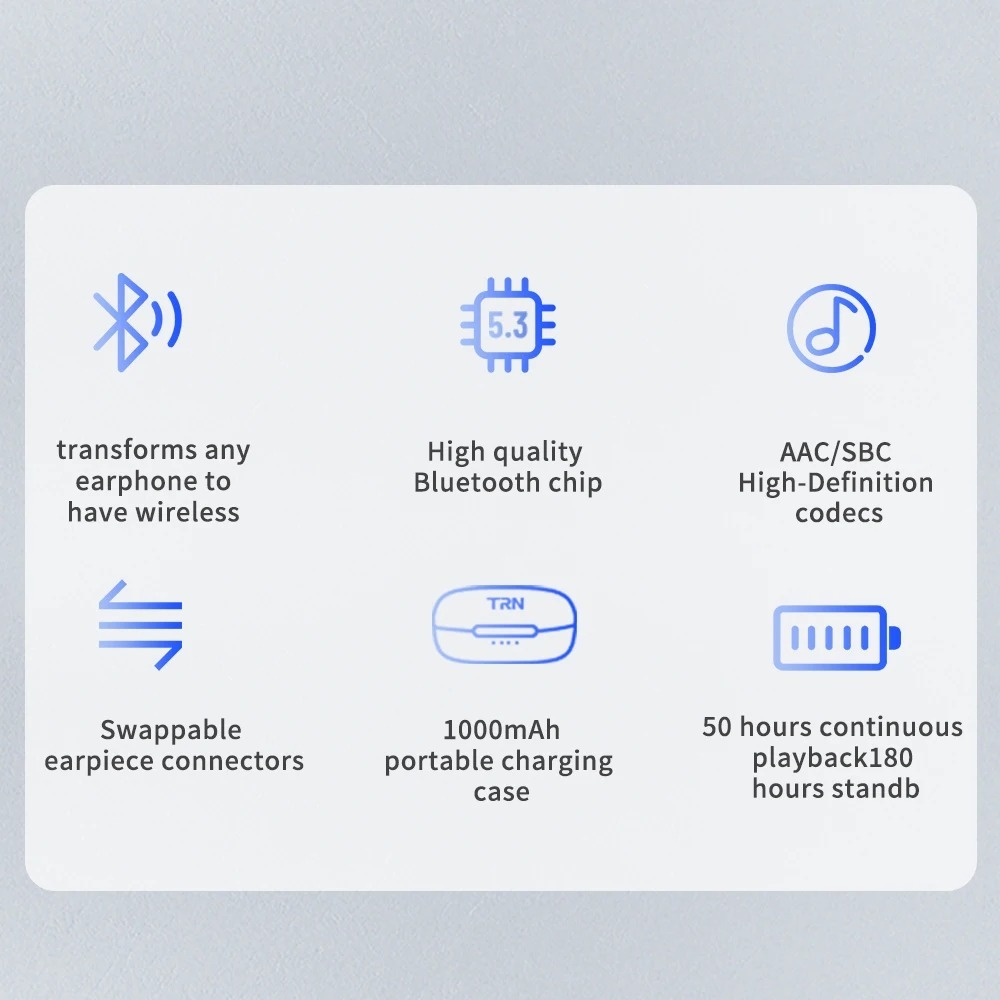 Trn BT20 ProTWS True Wireless Bluetooth 5.3 Mô-đun tai nghe có thể thay thế phích cắm, Tai nghe nhạc Tai nghe cho CCA KZ IEMs BT20XS Nâng cấp