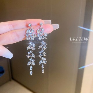 DREJEW Bạc 925 Đính Kim Cương Ngọc Trai Hình Học Tua Rua Bông Tai Âu Mỹ Phóng Đại Tính Khí Cao Cấp Bông Tai Hợp Thời Trang Cho Nữ Không Dị Ứng