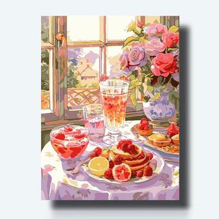 MOZI✨30 * 40cm / 40 * 50cm Người sành ăn hoa tulip tranh tô màu theo số tranh số hóa Nhà Hàng Lãng Mạn Tự Làm Tranh Sơn Dầu Kỹ Thuật Số Vẽ Tay Tranh Kỹ Thuật Số Tranh Làm Đầy Tranh Chữa Bệnh Quà Tặng Sinh Nhật Phòng Khách Thẩm Mỹ Tĩnh Tranh Phong Cảnh