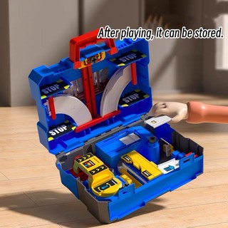 Đồ chơi kỹ thuật DIY dành cho trẻ em có thể tháo rời và biến dạng. Xe đồ chơi kỹ thuật đường đua có thể di động và có thể lưu trữ đồ chơi. Xe đua là đồ chơi xếp hình dành cho bé trai