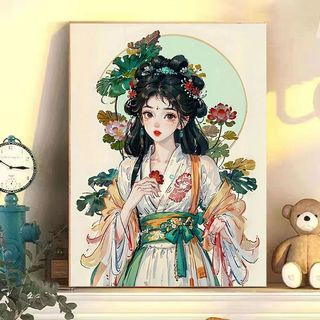 MOZI✨30 * 40cm / 40 * 50cm diy Vẻ đẹp phong cách cổ xưa tranh tô màu theo số tranh số hóa tranh sơn dầu số hoá Trang Phục Cô Gái Hoa Kỹ Thuật Số Tranh Sơn Dầu Series Vẽ Tay Làm Đầy Tranh Sơn Màu Tranh Kỹ Thuật Số Tranh Sơn Dầu Cao Cấp Chữa Bệnh