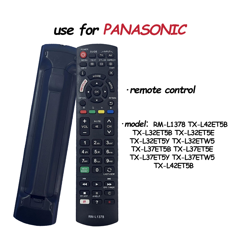 Nilank Remote  Điều Khiển for Panasonic Smart tivi  rm-l1378 TX-L32ET5B, TX-L32ET5E, TX-L32ET5Y