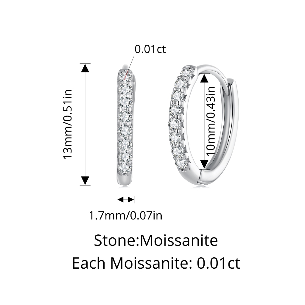 Bmoer Bông Tai Bạc 925 Đính Kim Cương Nhân Tạo mse022 100% mse022