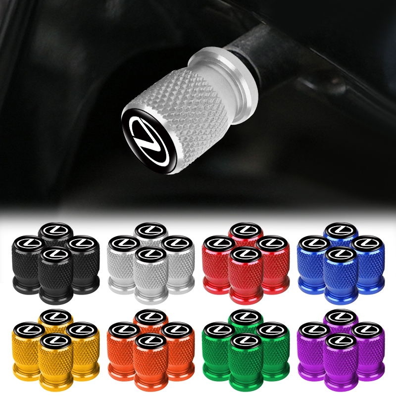 4 Kiểu Dáng Ren Thời Trang Lốp Xe Ô Tô Chống Rò Rỉ Logo Ô Tô Bánh Xe Lõi Nắp Cho Xe Lexus ES300 RX330 RX300 GS300 IS250 IS200 CT200h GX470
