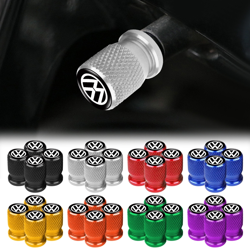 4 Nâng Cấp Van Xe Hơi Chống Rò Rỉ Nắp Ren Tạo Kiểu Bánh Xe Thân Bảo Vệ Nắp Cho VW Volkswagen Jetta MK5 Golf Passat 3B7 601 171