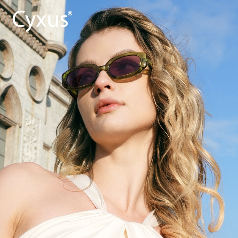 Cyxus Kính Râm Chống Tia UV Nữ Phong Cách Vintage Xu Hướng Y2K Gọng Ô Van Thời Trang UV400 1068