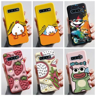 Dành Cho Samsung Galaxy S10 plus s10e Vỏ Vịt Họa Tiết Silicon Mềm Mờ Ốp Lưng Điện Thoại SamsungS10 + S10Plus S10 e Cover