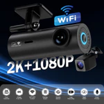 Đầu ghi hình Camera ô tô hai kênh Dashcam 2K 1440P Mặt trước + FHD 1080P Camera hành trình phía sau WIFI Điều khiển ứng dụng — ảnh 1