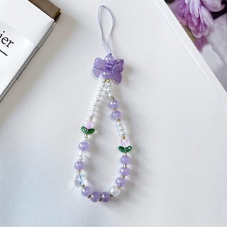 Dây buộc điện thoại di động hoa tulip, mặt dây chuyền cổ tay ngắn đính cườm, thích hợp cho điện thoại, móc khóa, vỏ tai nghe, đĩa U