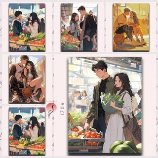 MOZI✨30 * 40cm / 40 * 50cm cặp đôi anime tranh tô màu theo số tranh số hóa tranh sơn dầu số hoáCặp Đôi Cuộc Sống Kỹ Thuật Số Tranh Sơn Dầu Tự Làm Tranh Trang Trí Tranh Kỹ Thuật Số Làm Đầy Tranh Sơn Màu Tranh Vẽ Tay Chữa Bệnh Giải Nén Bạn Gái Quà Tặng S