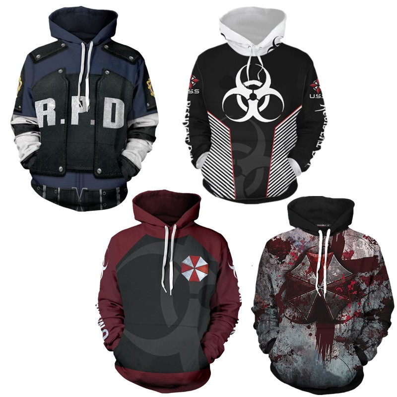Áo hoodie unisex với họa tiết Resident Evil 3D - Thời Trang