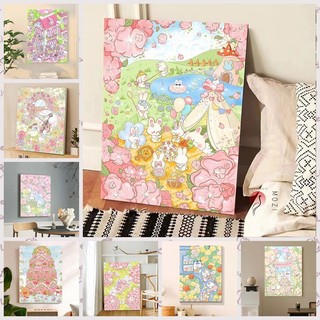MOZI ✨30 * 40cm / 40 * 50cm Thế giới động vật nhỏ tranh tô màu theo số tranh số hóa tranh sơn dầu số hoá sơn acrylic Vườn Thế Giới Nhỏ Tranh Sơn Dầu Kỹ Thuật Số Dễ Thương Acrylic Tranh Tay Tranh Kỹ Thuật Số Tranh Trang Trí Nhà Cửa Phòng Bé Gái