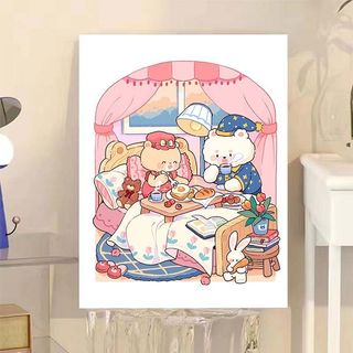 MOZI✨30 * 40cm / 40 * 50cm Xe buýt mùa xuân tranh tô màu theo số tranh số hóa tranh sơn dầu số hoá Hoạt Hình Số Gấu Tranh Sơn Dầu Tự Làm Vẽ Tay Tranh Tô Màu Tranh Làm Đầy Tranh Số Tranh Tranh Acrylic Trang Trí Sinh Nhật Vui Vẻ Sơn Dầu