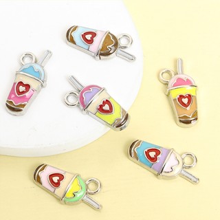 10 Chiếc Dễ Thương Đầy Màu Sắc Mini Kem Trà Sữa Men Quyến Rũ Vòng Tay DIY Vòng Cổ Bông Tai Móc Khóa Dây Xích Điện Thoại Sáng Tạo Đồ Uống Mùa Hè Mặt Dây Chuyền - Quà Tặng Vui Vẻ Thời Trang Cho Bạn Bè