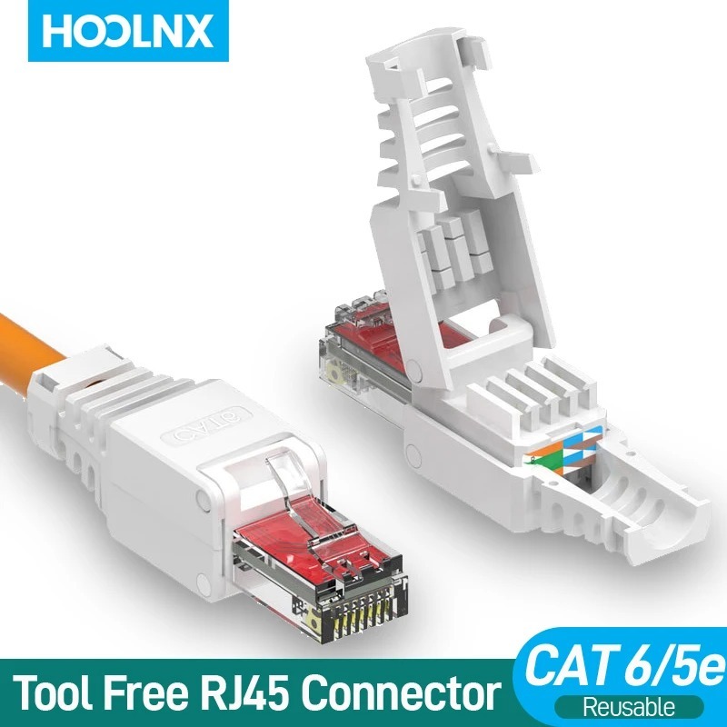 Công cụ Hoolnx Đầu nối RJ45 miễn phí, phích cắm mô-đun CAT6 Không có ...