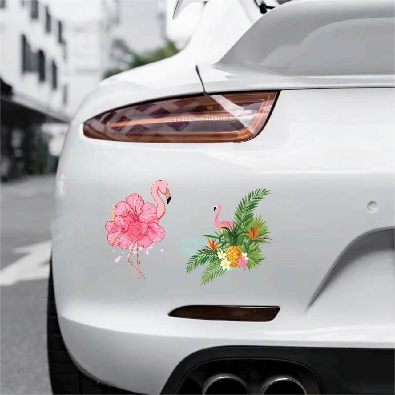 Hl Flamingo nhãn dán trang trí cho xe đạp xe máy hoạt hình động vật dán Flamingo chống thấm nước nhãn dán xe hơi sửa đổi vẻ đẹp cho xe điện