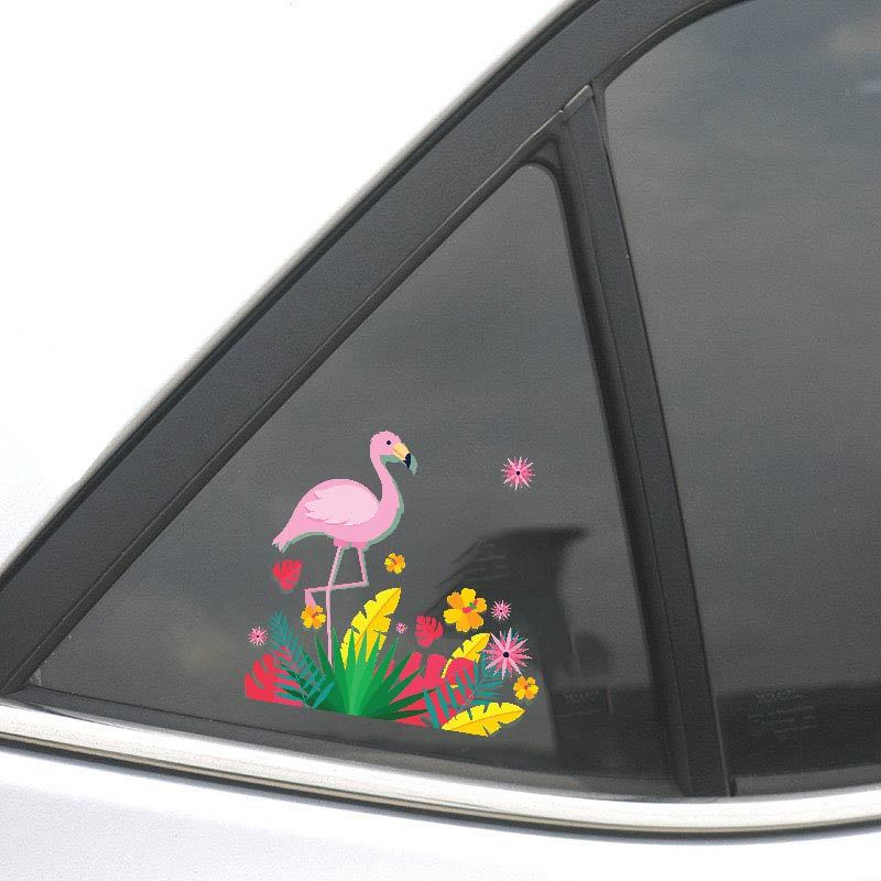 Hl Flamingo nhãn dán trang trí cho xe đạp xe máy hoạt hình động vật dán Flamingo chống thấm nước nhãn dán xe hơi sửa đổi vẻ đẹp cho xe điện