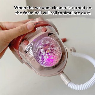 Nhà bếp trẻ em Đồ chơi gia đình máy hút bụi điện mini màu xanh / màu be Máy hút bụi mô phỏng với ánh sáng và hiệu ứng âm thanh Đồ chơi máy hút bụi