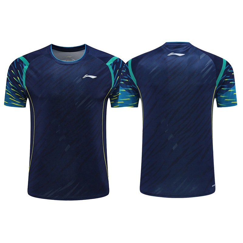 Bộ đồ cầu lông mới của Li Ning, áo thun ngắn tay thể thao nam và nữ, quần áo thể thao tập luyện thi đấu bóng chuyền và quần vợt nhanh khô và thoáng khí