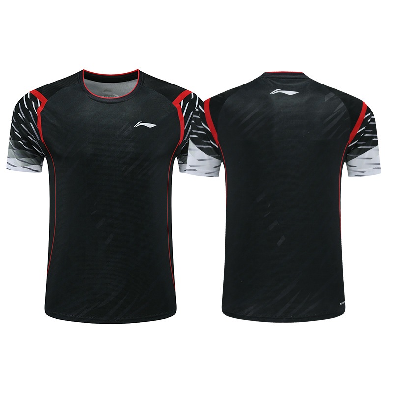 Bộ đồ cầu lông mới của Li Ning, áo thun ngắn tay thể thao nam và nữ, quần áo thể thao tập luyện thi đấu bóng chuyền và quần vợt nhanh khô và thoáng khí