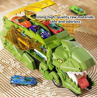 Trẻ Em Khủng Long Theo Dõi Đồ Chơi Ô Tô Bé Trai Xếp Hình Tyrannosaurus Rex Biến Hình Xe Hợp Kim Trượt Quán Tính Đồ Chơi Xe Hơi