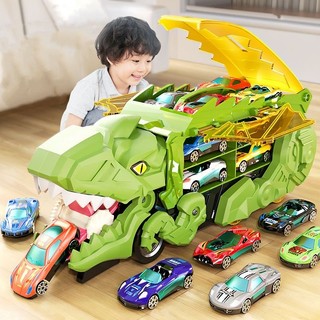 Trẻ Em Khủng Long Theo Dõi Đồ Chơi Ô Tô Bé Trai Xếp Hình Tyrannosaurus Rex Biến Hình Xe Hợp Kim Trượt Quán Tính Đồ Chơi Xe Hơi