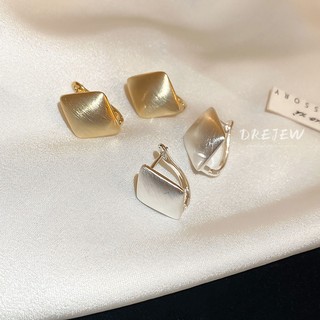 Drezew Bông tai kim loại chải vàng 18K hợp thời trang thiết kế thích hợp bông tai cá tính mới phong cách ins bông tai không gây dị ứng