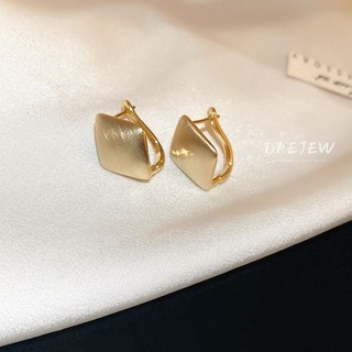 Drezew Bông tai kim loại chải vàng 18K hợp thời trang thiết kế thích hợp bông tai cá tính mới phong cách ins bông tai không gây dị ứng