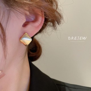 Drezew Bông tai kim loại chải vàng 18K hợp thời trang thiết kế thích hợp bông tai cá tính mới phong cách ins bông tai không gây dị ứng