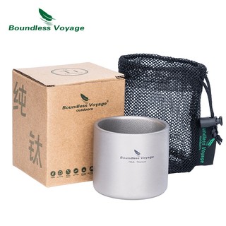 Boundless Voyage Titanium 75ml Cốc Hai Tường Cà Phê Trà Cốc Ba Lô Nhẹ Di Động Cắm Trại Nóng Lạnh Nước Uống