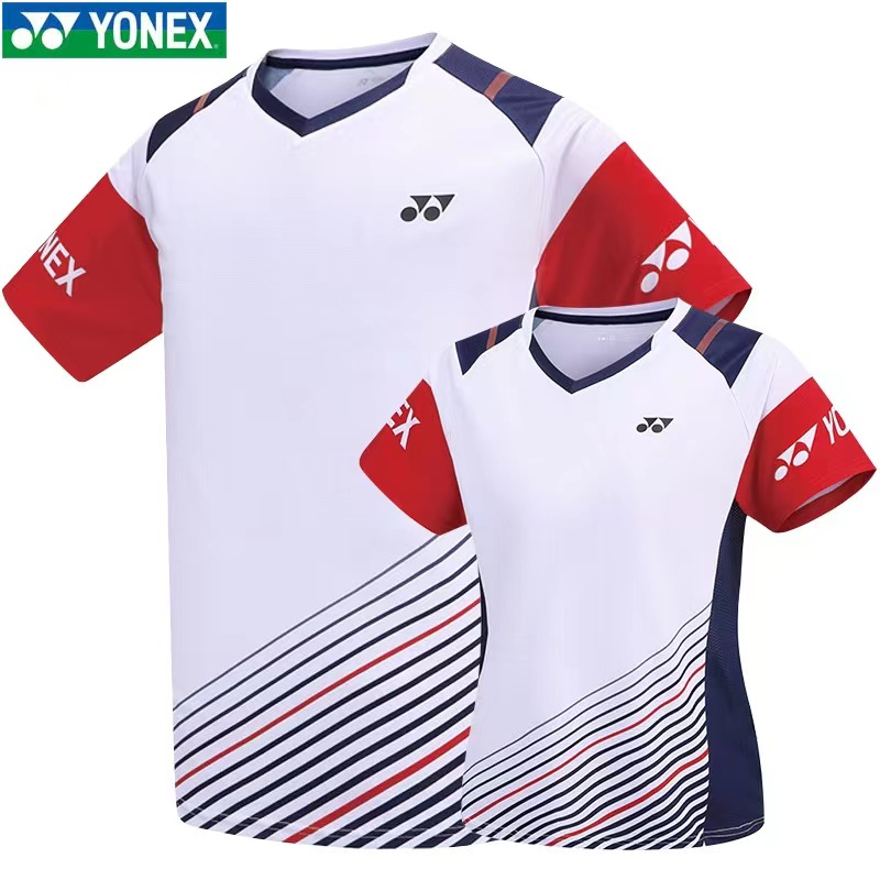 Yonex Mới Áo Cầu Lông Nam Nữ Tay Ngắn Lưới Thoáng Khí Nhanh Khô Thoải Mái Thi Đấu Huấn Luyện Thể Thao Top
