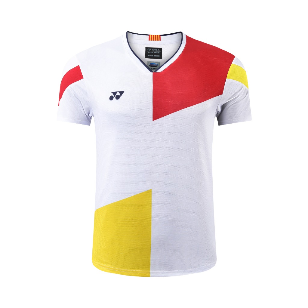 Áo khoác cầu lông mới của Yonex, áo khoác tập luyện trẻ em tay ngắn nam nữ, đồ thể thao thoáng khí và khô nhanh