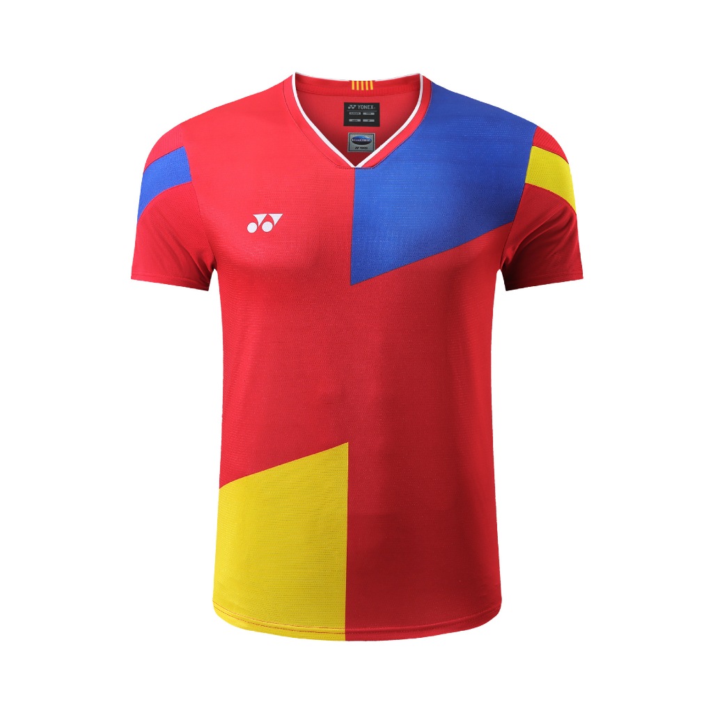 Áo khoác cầu lông mới của Yonex, áo khoác tập luyện trẻ em tay ngắn nam nữ, đồ thể thao thoáng khí và khô nhanh