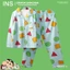 Bộ đồ ngủ in hình tay ngắn shin Boy Pencil Phong cách Nhật Bản Quần áo nữ mùa hè phong cách Hàn Quốc【LittleStar1】