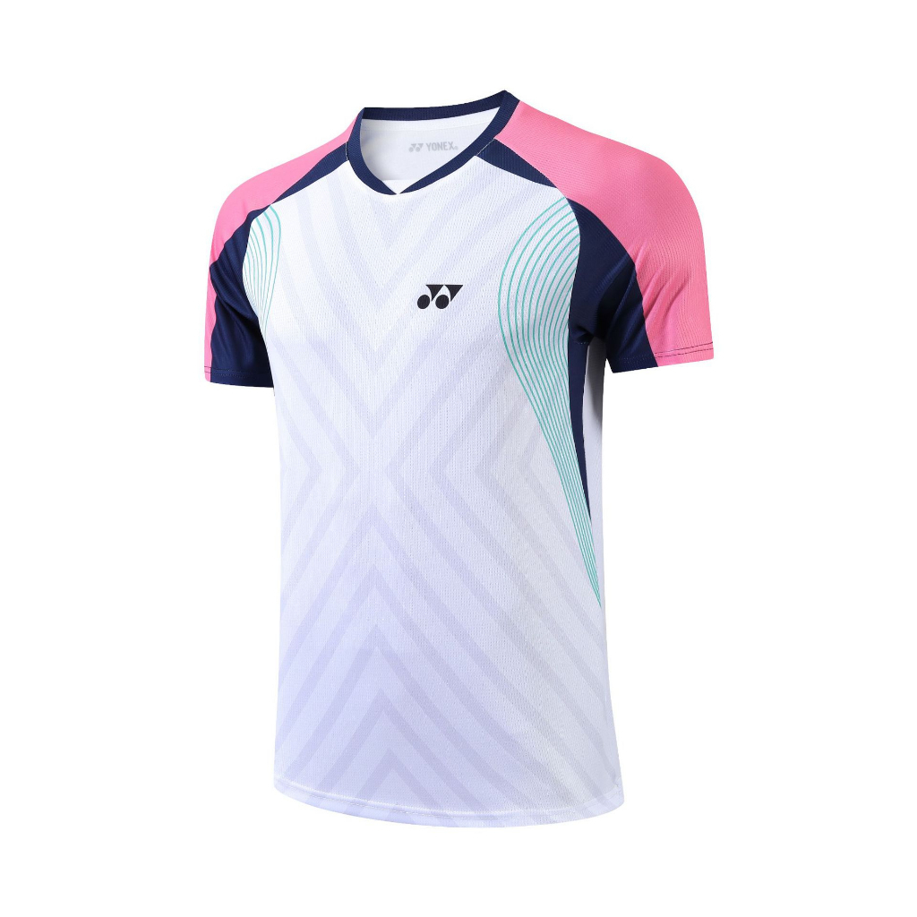 Áo cầu lông YONEX mới, áo thi đấu nhanh khô và thoáng khí unisex, áo thể thao ngắn tay thoải mái và thân thiện với da