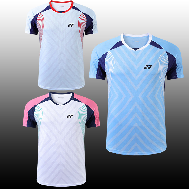 Áo cầu lông YONEX mới, áo thi đấu nhanh khô và thoáng khí unisex, áo thể thao ngắn tay thoải mái và thân thiện với da