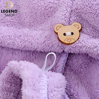 Mũ trùm đầu làm khô tóc, khăn quấn tóc hình gấu 26cm Hair drying hood【LittleStar6】