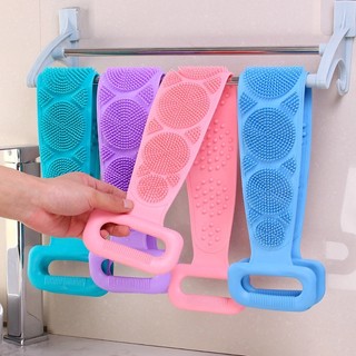 Dây Chà Lưng massage Silicon, Dây Đeo làm Sạch Tế Bào Chết, Đai Cọ Tắm Silicon Back Massage Strap【LittleStar6】
