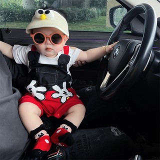 Áo liền quần bé trai Disney Mickey hoạt hình cotton cho bé 0-24 tháng