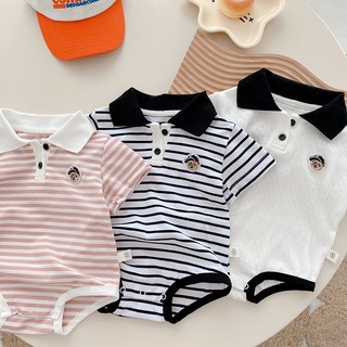 Bé Trai Áo Liền Quần Quần Áo Toddle Bé Gái Mùa Hè Thời Trang Hàn Quốc Tay Ngắn Jumpsuit Jumper Onesie