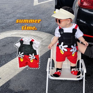 Áo liền quần bé trai Disney Mickey hoạt hình cotton cho bé 0-24 tháng