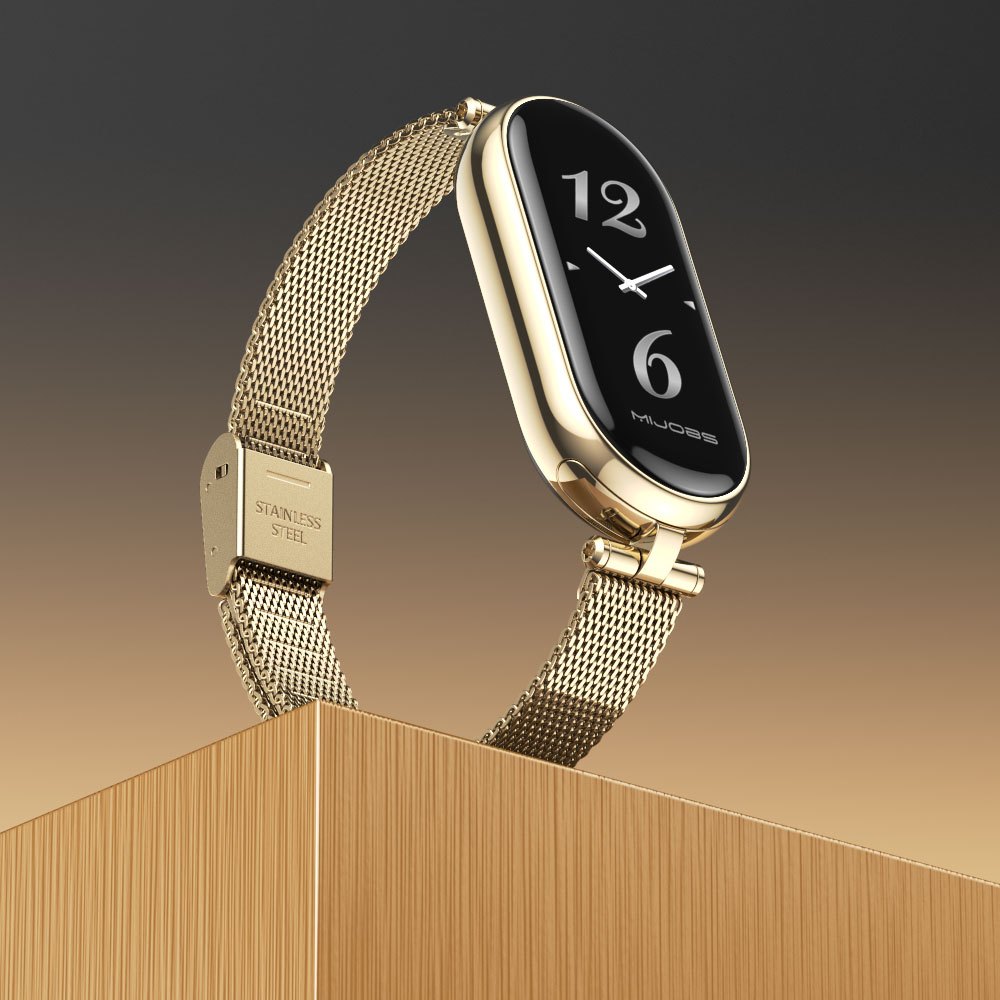 MIJOBS Vòng đeo tay kim loại cho Mi Band 10 Dây đeo cổ tay  Milanese sang trọng cho Xiaomi Mi Smart Band Phiên bản toàn cầu Dây đeo 