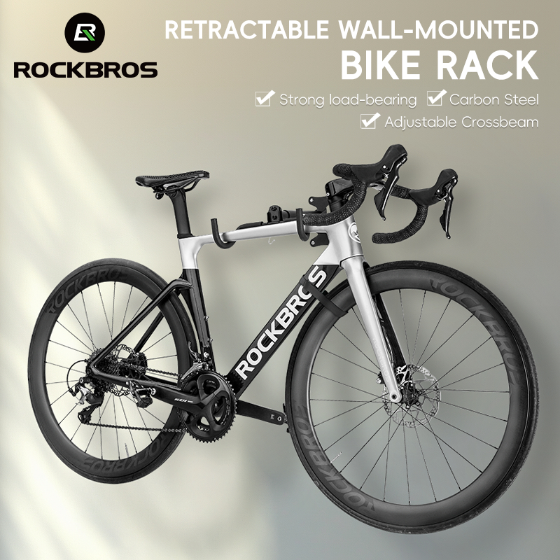 ROCKBROS Giá đỡ xe đạp bằng thép Carbon Giá treo tường có thể điều chỉnh Giá đỡ xe đạp đường trường MTB cho giá đỡ xe đạp trong nhà
