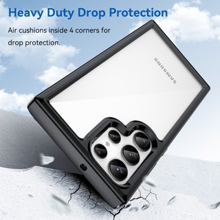 Ốp Điện Thoại Trong Suốt Cho Samsung Galaxy S24 S23 S22 Ultra Plus, Túi Khí Chống Sốc Vỏ Camera Bảo Vệ Toàn Diện Mặt Sau Acrylic & TPU Trong Suốt Cho Samsung S24 S23 S22 Ultra S23FE Ca
