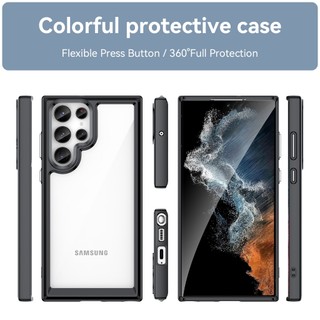 Ốp Điện Thoại Trong Suốt Cho Samsung Galaxy S24 S23 S22 Ultra Plus, Túi Khí Chống Sốc Vỏ Camera Bảo Vệ Toàn Diện Mặt Sau Acrylic & TPU Trong Suốt Cho Samsung S24 S23 S22 Ultra S23FE Ca