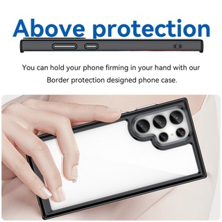 Ốp Điện Thoại Trong Suốt Cho Samsung Galaxy S24 S23 S22 Ultra Plus, Túi Khí Chống Sốc Vỏ Camera Bảo Vệ Toàn Diện Mặt Sau Acrylic & TPU Trong Suốt Cho Samsung S24 S23 S22 Ultra S23FE Ca