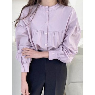 Phong Cách Hàn Quốc Nữ Nữ Rời Vintage Trơn Dài Tay Áo Sơ Mi Sẵn Sàng Mới
